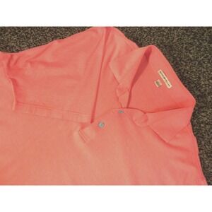 Peter Millar Polo Shirt Mens L Pink Microstripe Golf Cotton Short Sleeve Preppy